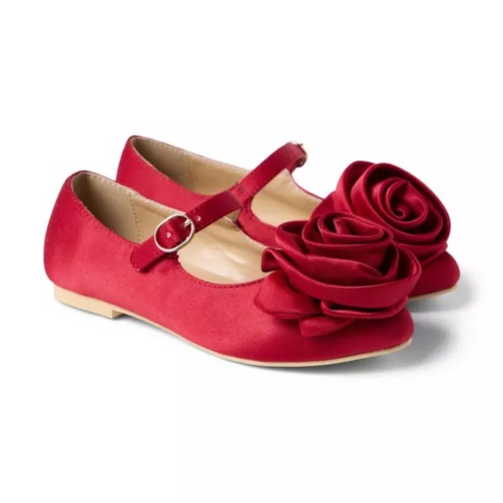Janie and Jack Red Dress Shoes with Rosette